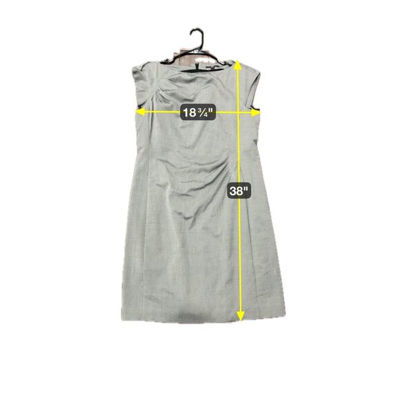 Hugo Boss Gray Cap Sleeve Sheath Dress Virgin Wool Blend Sz 8 - Picture 7 of 11